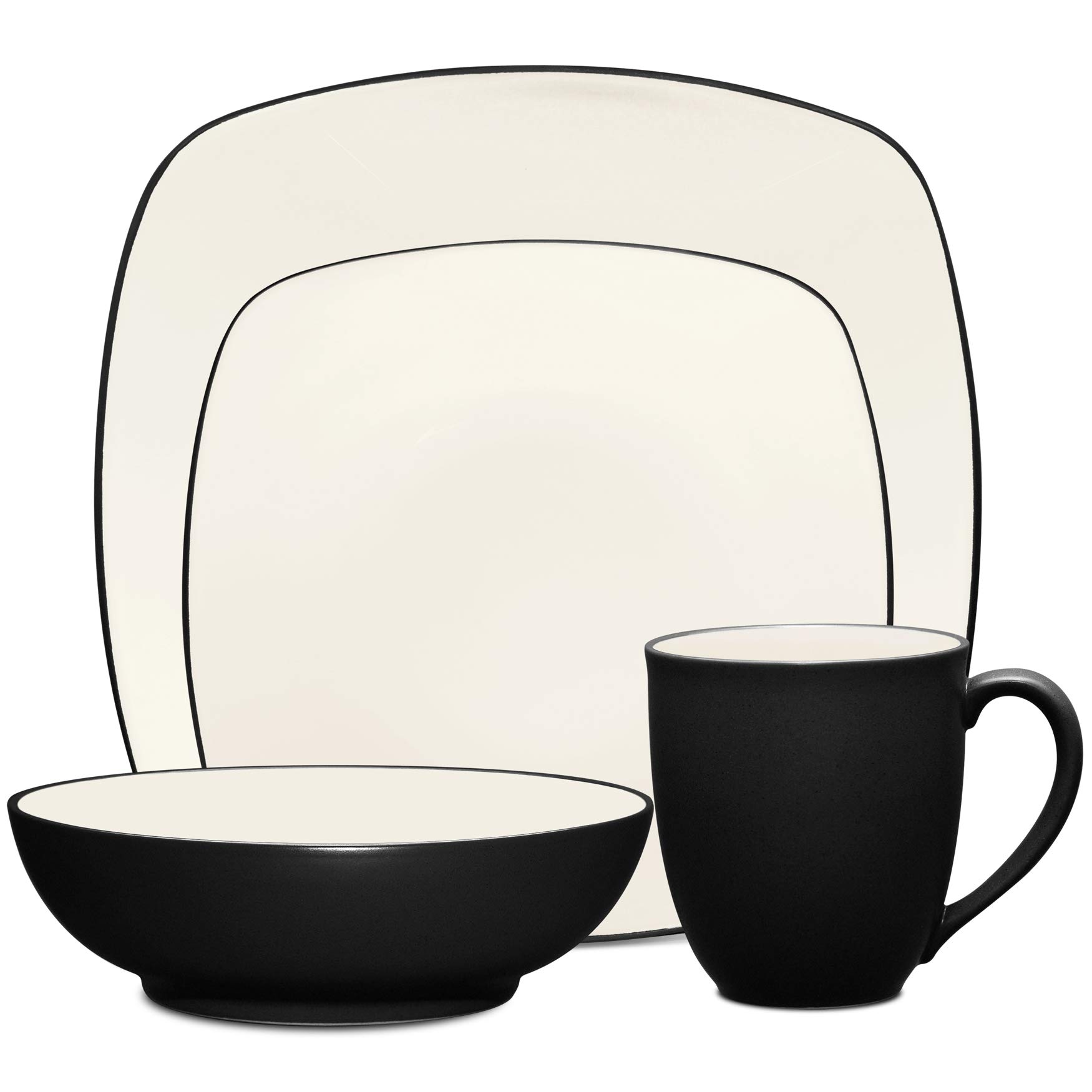 Amazon.com | Noritake Colorwave Graphite 4-Piece Square Place
